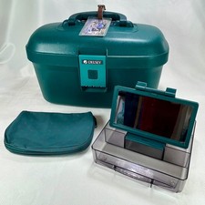 Vtg Delsey Teal Green Cosmetic