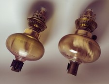 Paire Toupies Réservoirs Lampe À Pétrole De Piano KRALIK ? LOETZ ? Bohème 