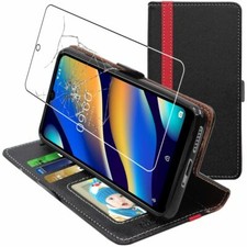 ebeststar Etui Wiko View3 Lite Portefeuille Housse Porte-Cartes + VERRE Trempé
