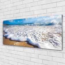 Impression sur verre acrylique Image tableau 125x50 Plage Falaise Mer Sable