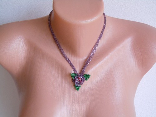 Collier vintage verre - collier,