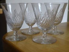 SAINT LOUIS 4 ANCIENS VERRES A APERITIF EN CRISTAL ART DECO MODELE VOSGES 8,5 cm