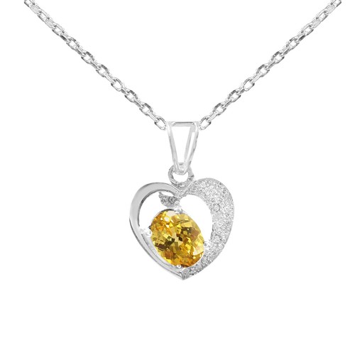 Collier saphir jaune - saphir, pendentif