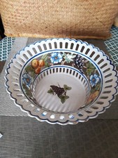 faïence de Malicorne grande coupe a fruits Hte Empire ajourée E. Tessier