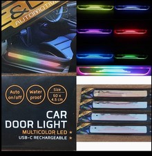 Lot 4 Seuil Porte Lumineux Voiture Car Door Light USB-C RGB Auto On Off Tuning