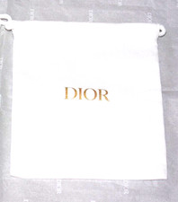 DIOR  POCHETTE TISSU BLANC LOGO OR POUR  BIJOUX OU AUTRES ACCESSOIRES