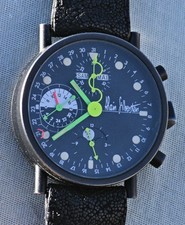 Très Rare Alain Silberstein Krono 1 Acier PVD Noir Édition Limitée Bauhaus