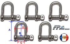 Manille droite 4mm libre ( Lot