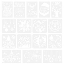 16pcs Patché de Noël pochoir peinture modèle de dessin peinture pochoir art