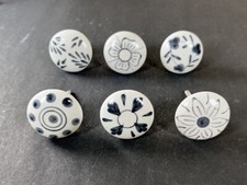 Boutons de porte en céramique blanche 6 boutons PC, armoire, chambre, chambre...