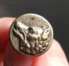 L02K01 tête de loup couleur bronze D17mm bouton de vénerie de chasse d'uniforme 