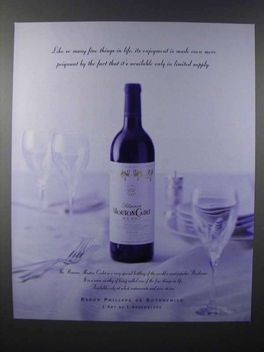 1999 mouton cadet wine - wine,