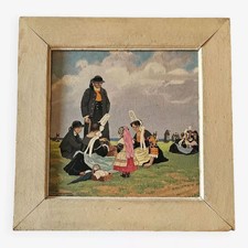 M. Jacquier - Huile Sur Panneau Scène De Bretagne