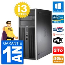 PC Tour HP 8200 Intel Core i3-2120 RAM 4Go Disque Dur 2To Windows 10 Wifi