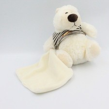 Doudou Ours blanc pull rayé