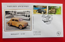 ENVELOPPE FDC  SUR SOIE  1er jour : 2000  VOITURES ANCIENNES  RENAULT    4 CH