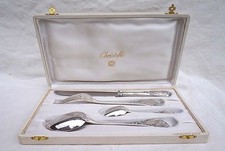 CHRISTOFLE MARLY Set Fork Knife Spoon Mono MB Silverplate Paris
