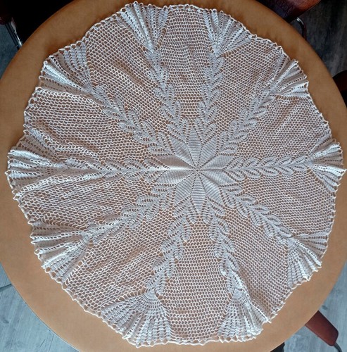 Nappe vintage blanche - , ronde