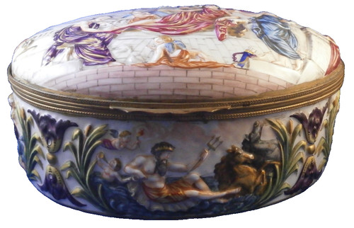 Boîte ovale porcelaine - boîte, en