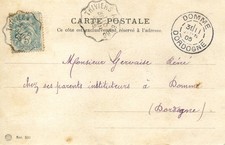 convoyeur Thiviers au Burg 1905 sur cpa attelage chevaux