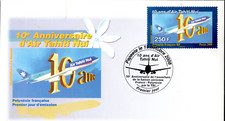 856-FDC  ENVELOPPE 1er JOUR  10°  ANNIVERSAIRE D' AIR TAHITI    NUI