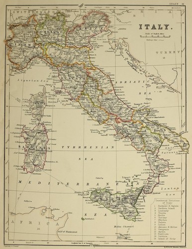 Carte antique 1874 italie - carte,