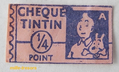 Ancien timbre cheque tintin - timbre,
