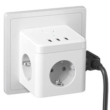 Multiprise EU 7 en 1 avec Protection Surtension, 3 Prises + 3 USB + 1 Type-C