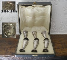 alexandre TORTEZ rare 1891-1898 6 timbales en argent massif pour service a vodka