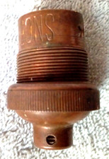 Douille B22 en cuivre et porcelaine siglé SNCF pas de 10 mm TBE