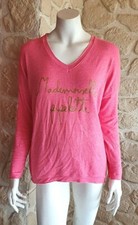 Tee shirt rose "Mademoiselle Pipelette" neuf Lacomy taille unique (sm3)