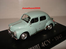 RENAULT 4CV de 1947 BLEU CALANDRE 3 BARRES au 1/43°