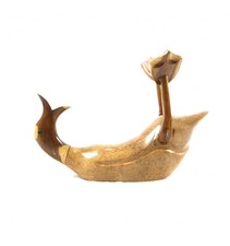 Porte-bouteille en bois Canard 25x30cm. Sculpture 