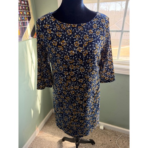 Navy blue yellow floral - blue,
