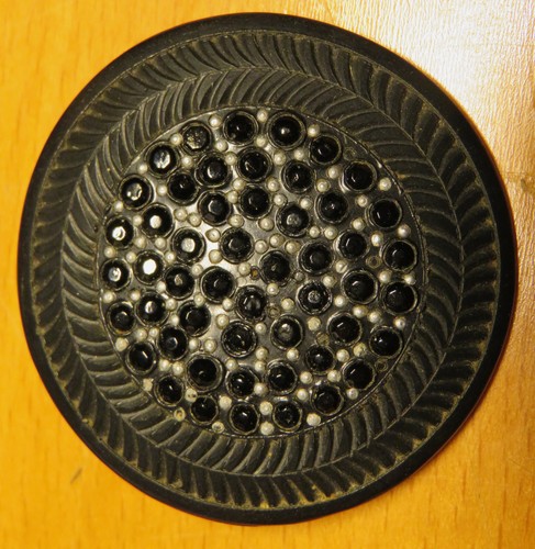 Broche deuil ancienne pavee - broche,
