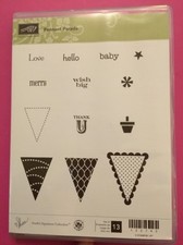 Lot de tampons Stampin Up Clear Mount appelé défilé de fanions, neufs