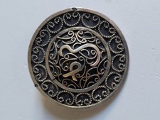 Ancienne broche filigrane ethnique berbère kabyle argent massif poinçon crabe