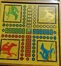 Ancienne boite petits chevaux jeux de l oie damier