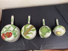 SERIE DE 4 CASSEROLES EN PORCELAINE DE PARIS ALUMINITE FRUGIER LIMOGES