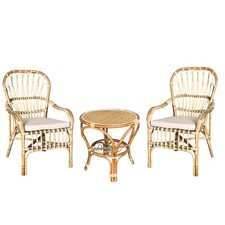 Salon Manao En Bois De Bambou 2 Fauteuils Et 1 Table Basse Avec Coussins Offerts