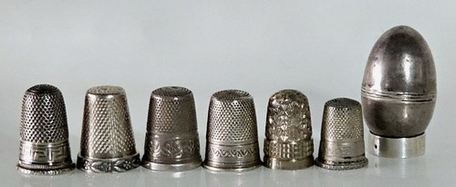 Lot dés coudre - 6, argent