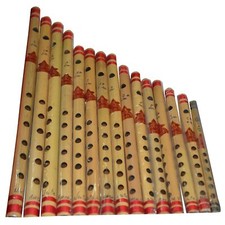 Flûte en bois et bambou fait main instrument de musique indien bel ensemble d...