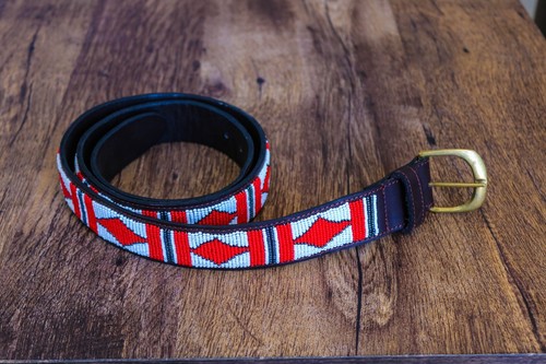 Ceinture cuir perlé - ceinture, en