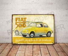 Plaque métal vintage fiat 500 spider Enseigne Garage Décoration Déco atelier