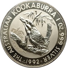 1 dollar kookaburra 1992 Australie 1 once 1 oz Argent Silver BE PROOF UNC