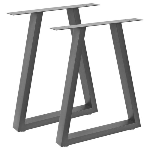 Pieds table acier gris - 2, de