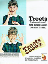 publicité Advertising 0523  1965   confiserie chocolat Treets  cacahuètes