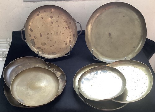Lot anciens plateaux cuivre - lot,