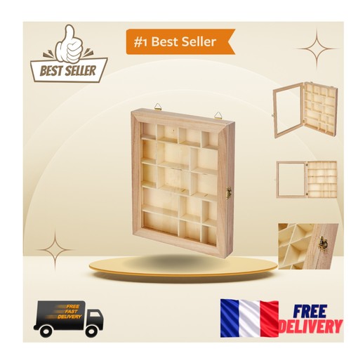 Vitrine murale bois 23x28cm - vitrine, en