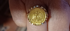 Elégante  Bague en or 18 carats surmontée d'une pièce de  2 pesos  méxicains